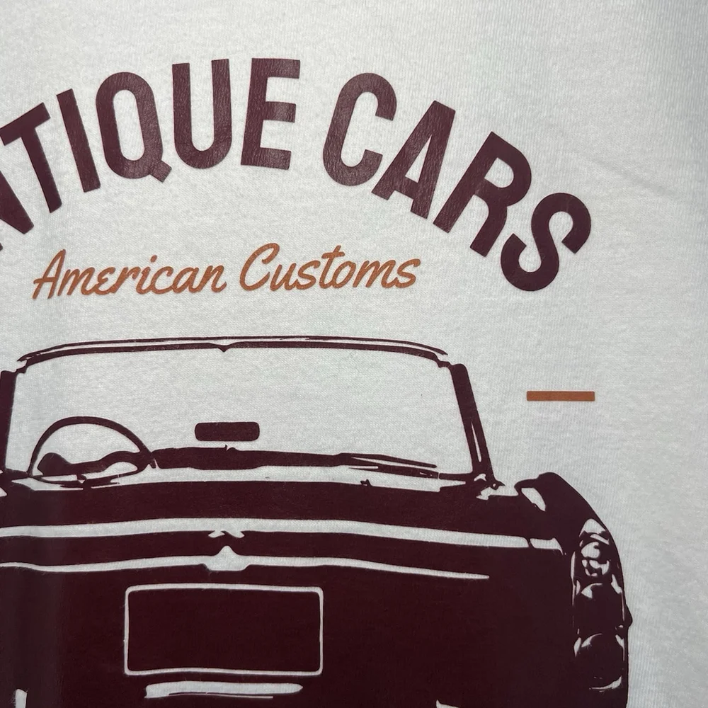Antique Cars Tshirt American Customs Build and Repair Legendary White Mens Med - Picture 4 of 14